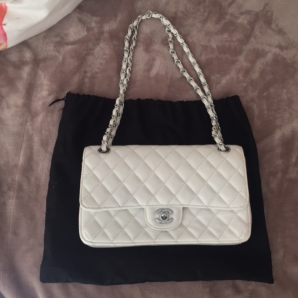 White Leather Chanel Bag
